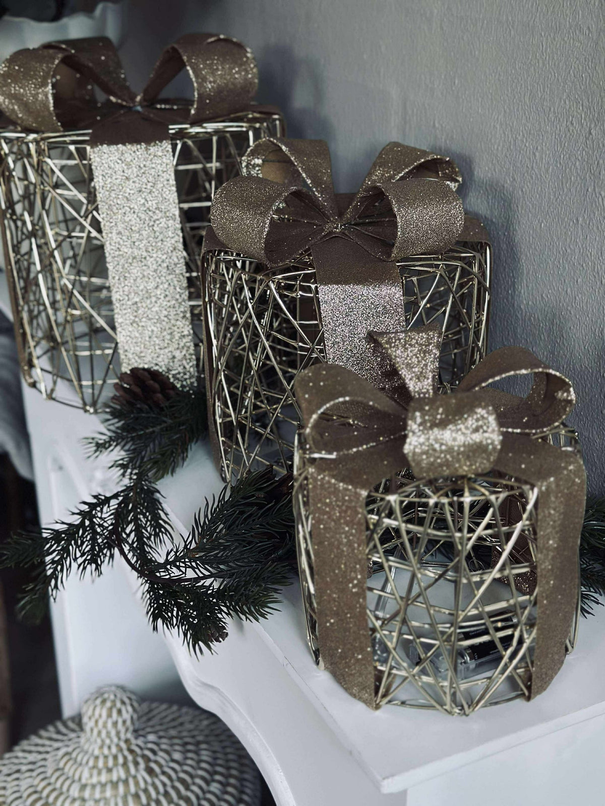 Kerstcadeaus met ledverlichting - 3 st.