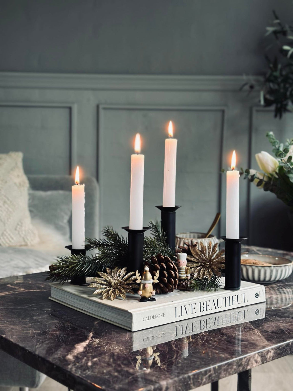 Adventskandelaar - Zwart