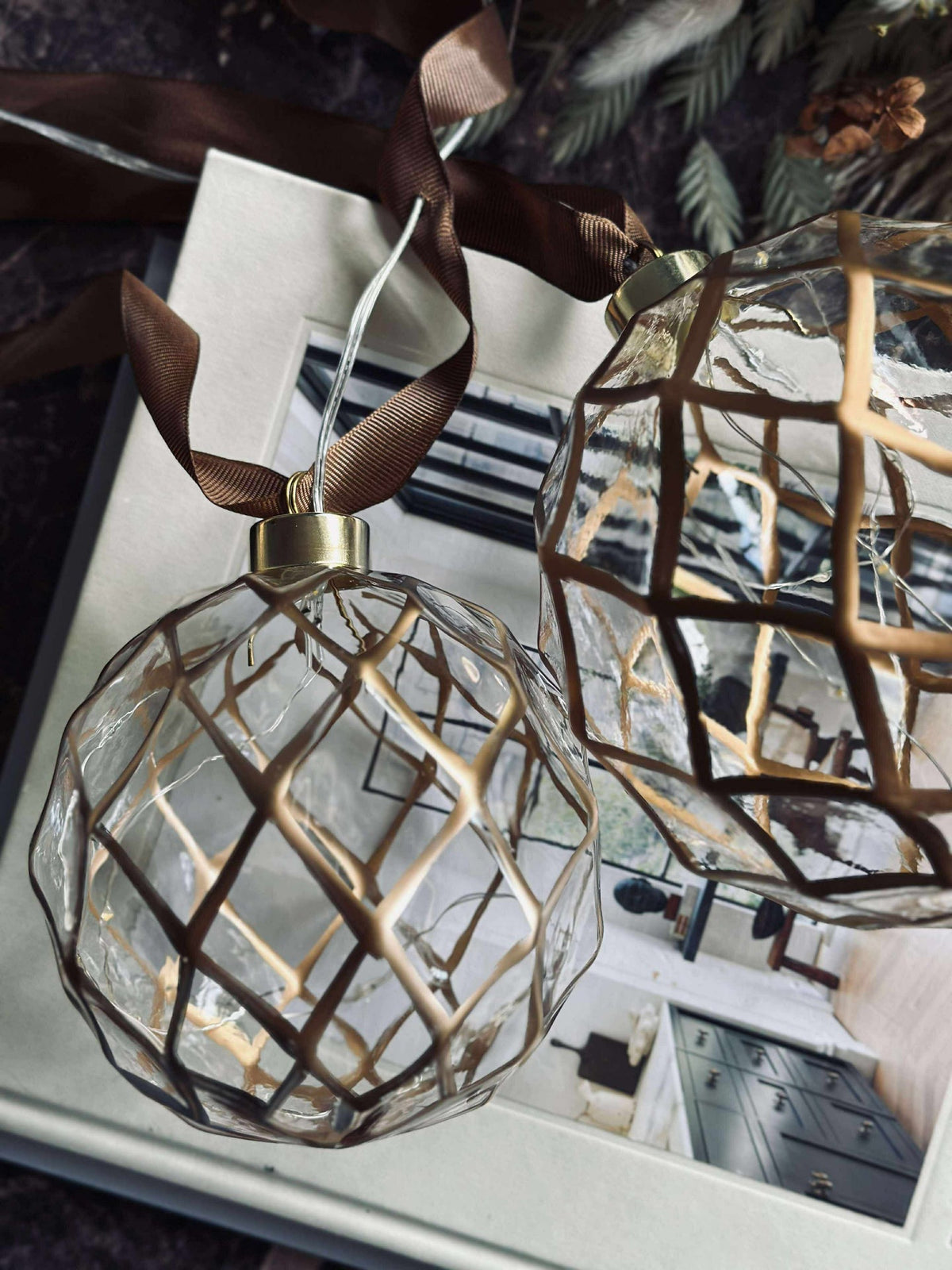 Glazen hanger met licht - Meerdere maten