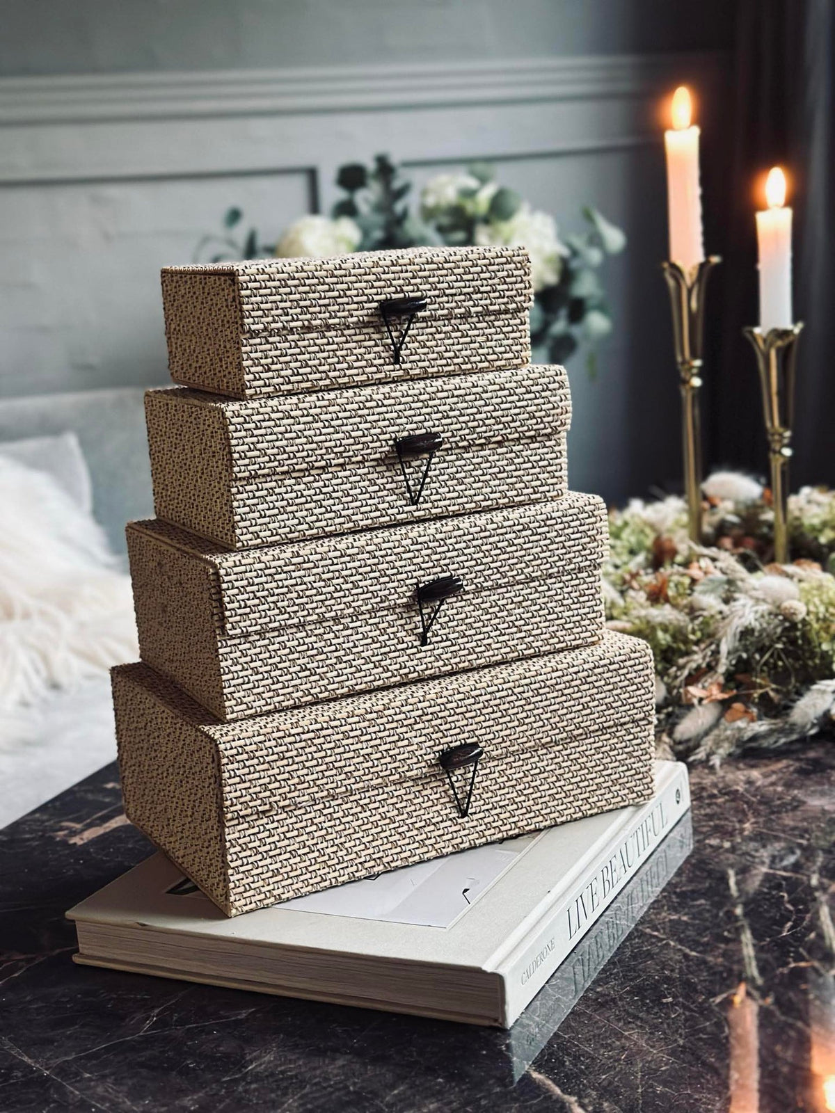 Opbergdozen Nature  - Set van 4 stuks