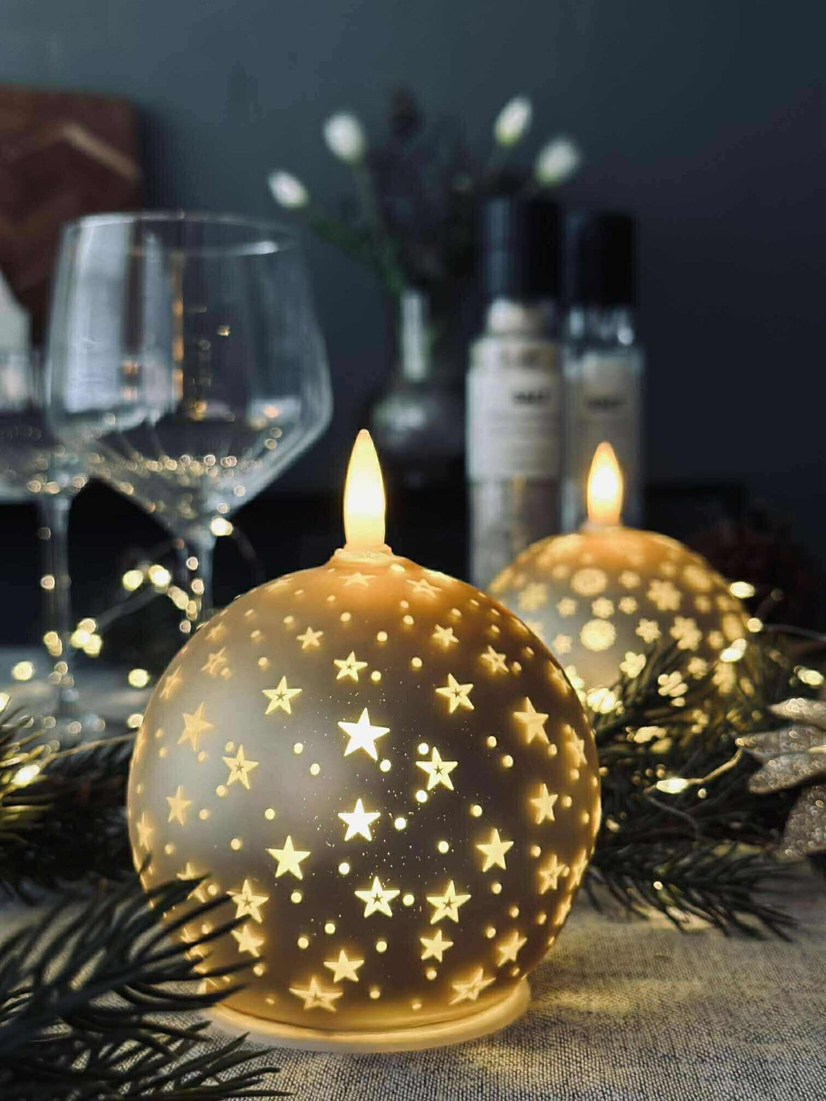 Kerstkaars Gold XMAS 10 cm
