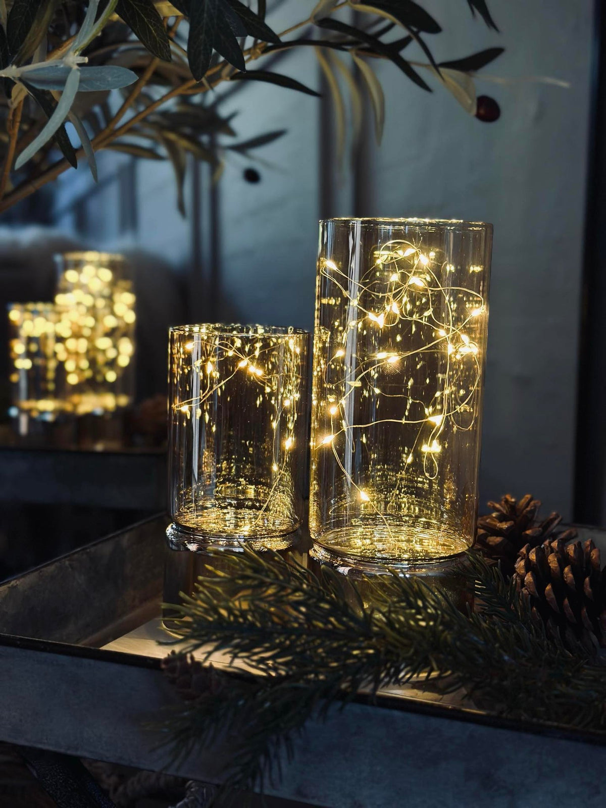 Lantaarns MAGIC met LED - Set van 2 stuks