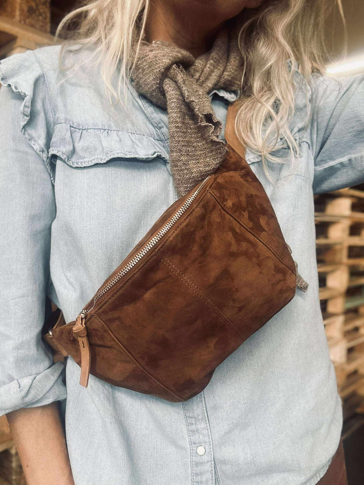 Bumbag JUNE Suède - Caramel