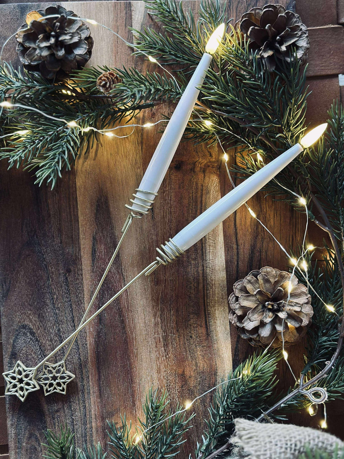 Kaarshouder voor kerstboom STAR - 6 st.