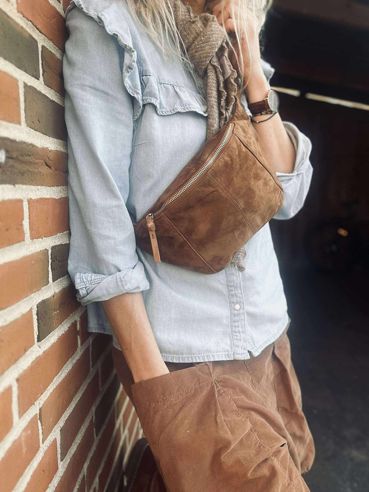 Bumbag JUNE Suède - Caramel