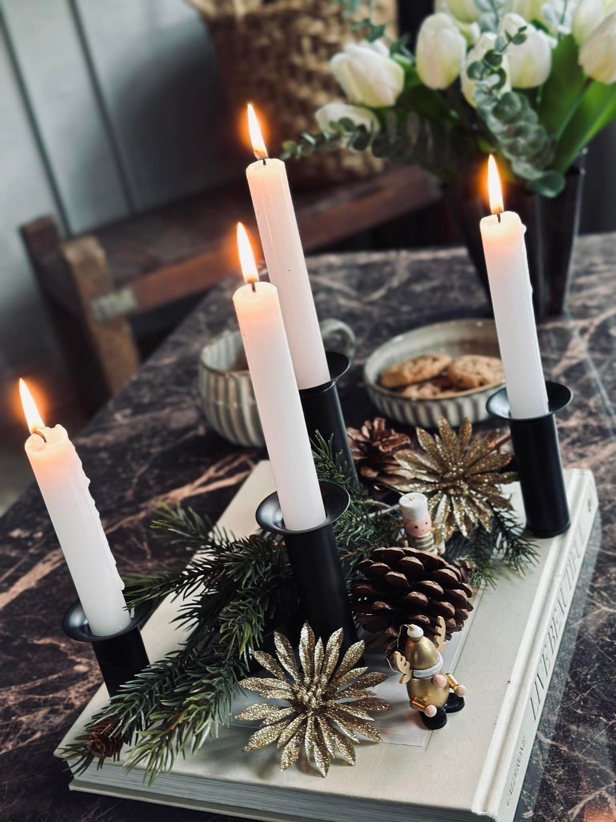 Adventskandelaar - Zwart