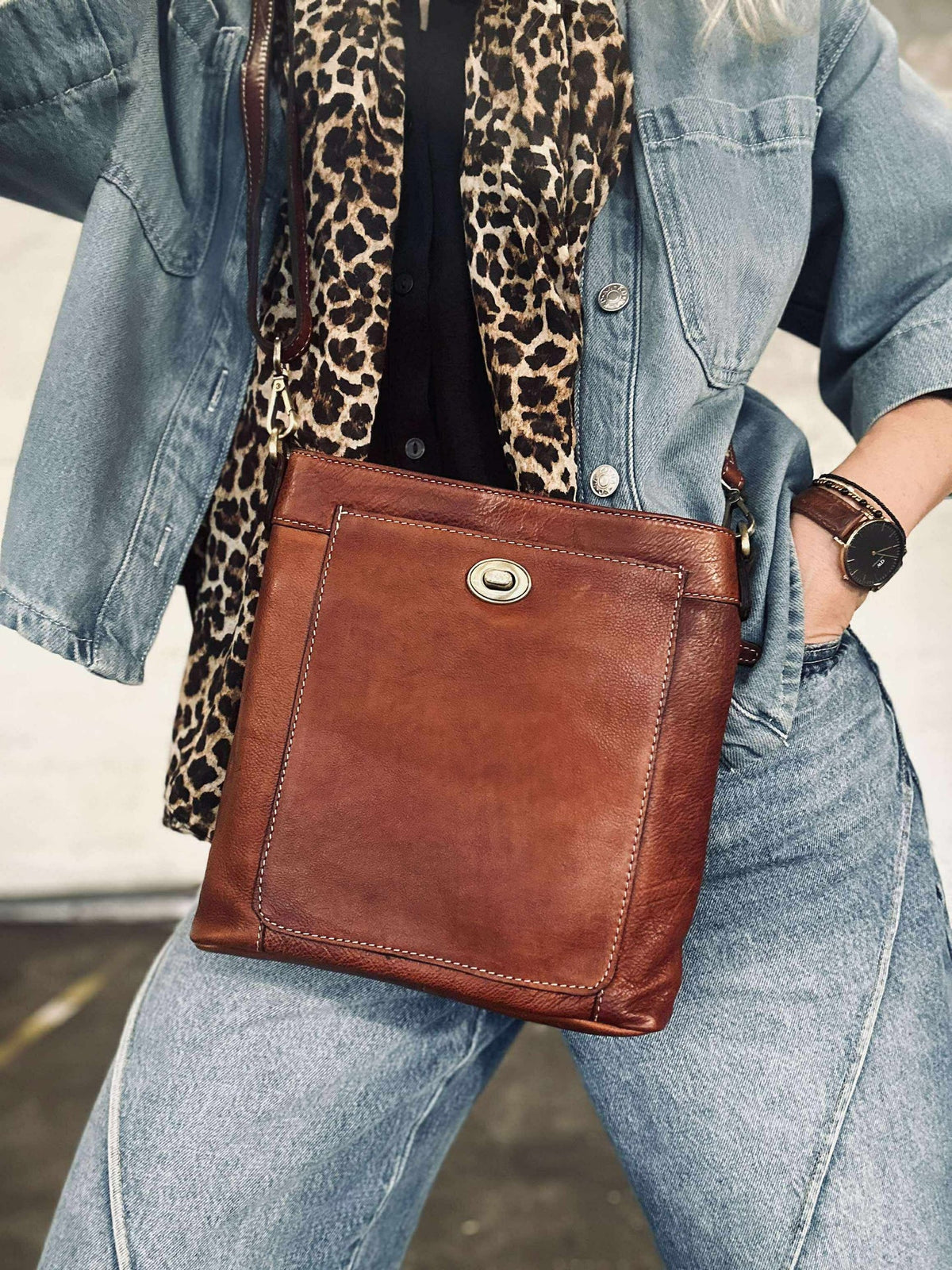 Crossbodytas Moa small - Cognac