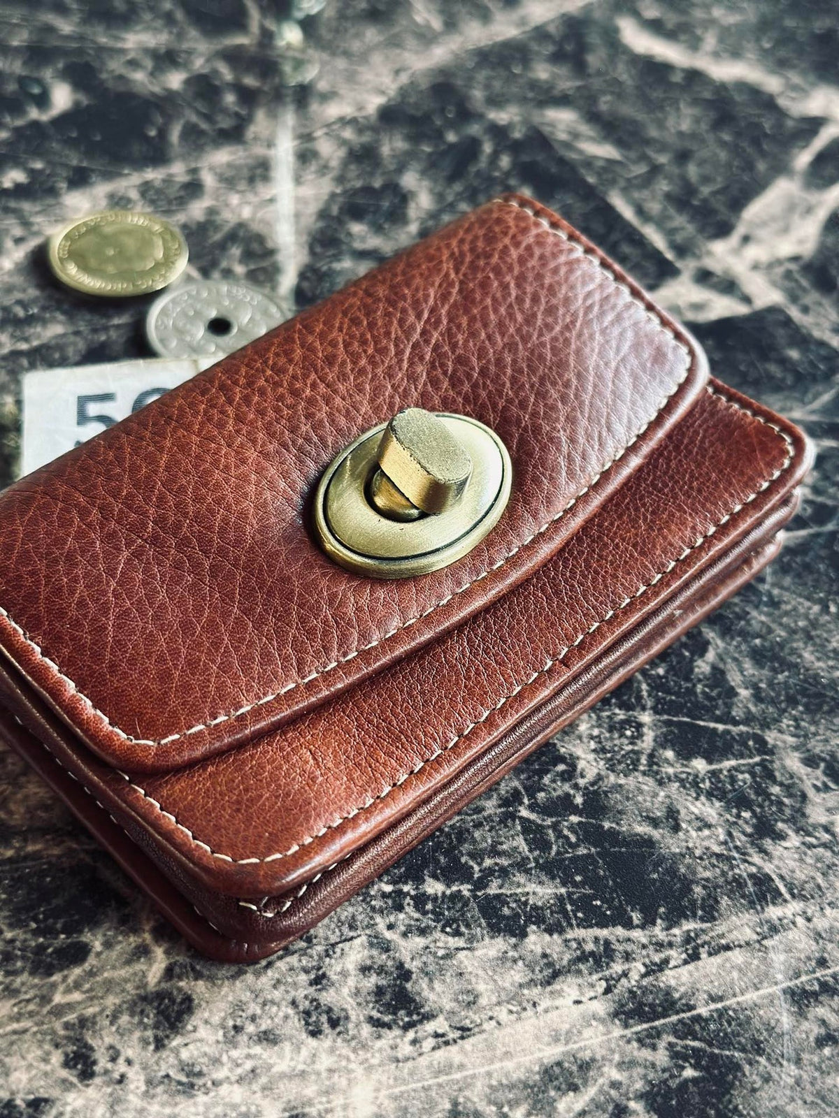 Porteemonnee Moa Small Cognac