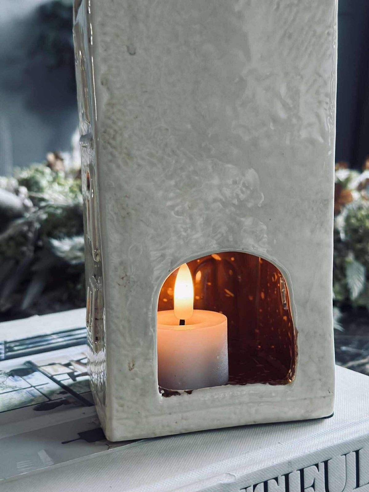 Lichthuisje keramiek - White