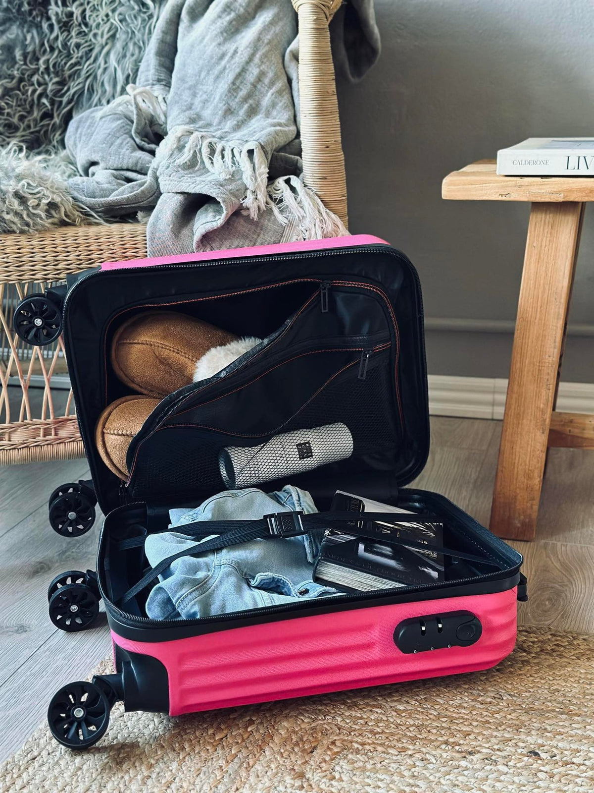 Koffer Trolley - Magenta roze