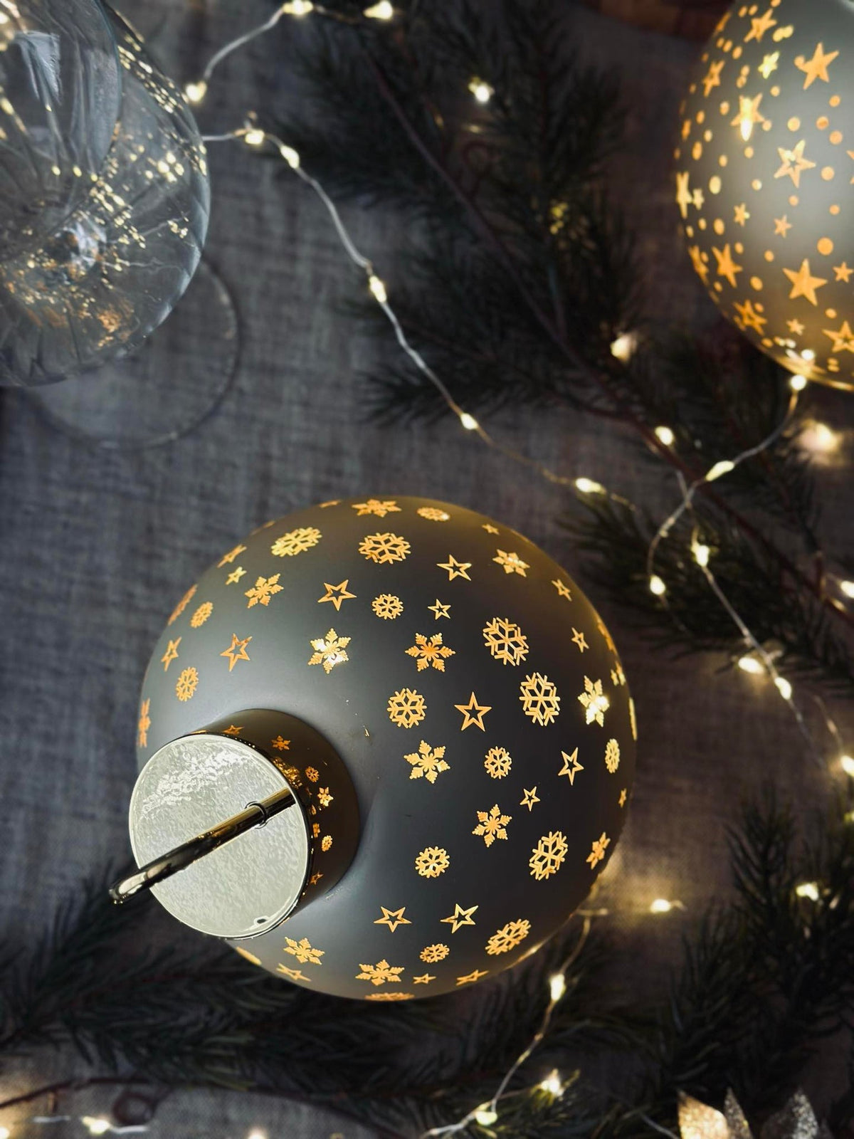 Kerstbal met led licht - Goud