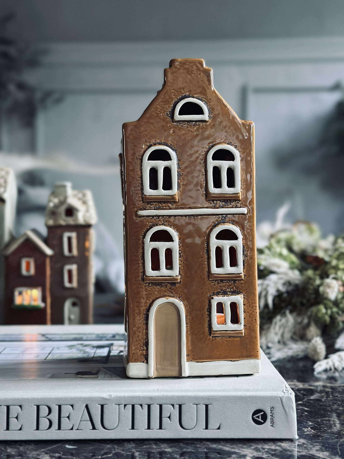 Lichthuisje keramiek - Brown