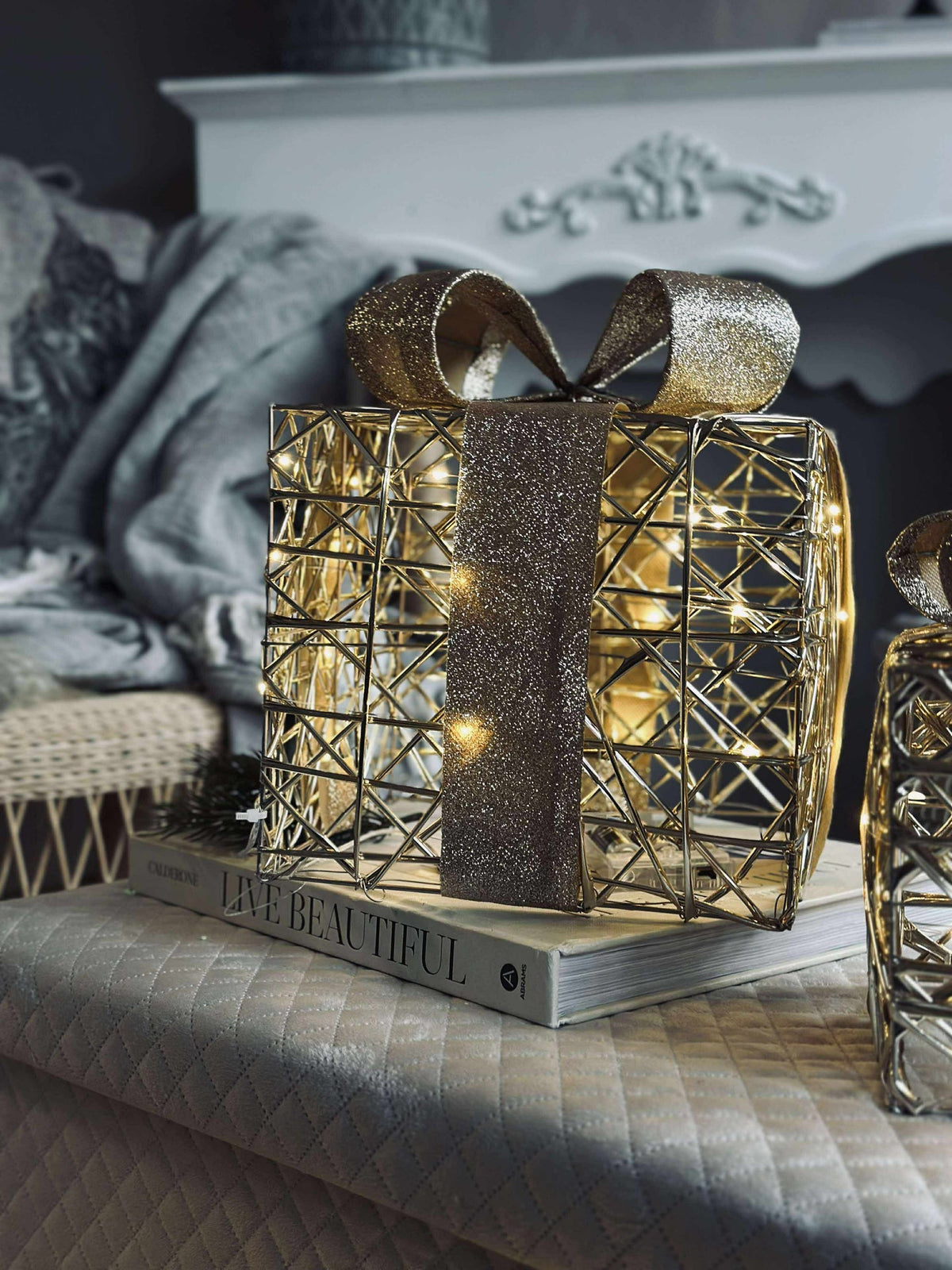Kerstcadeaus met led licht - 3 stuks