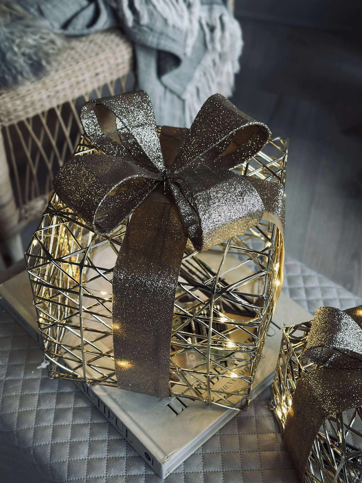 Kerstcadeaus met led licht - 3 stuks