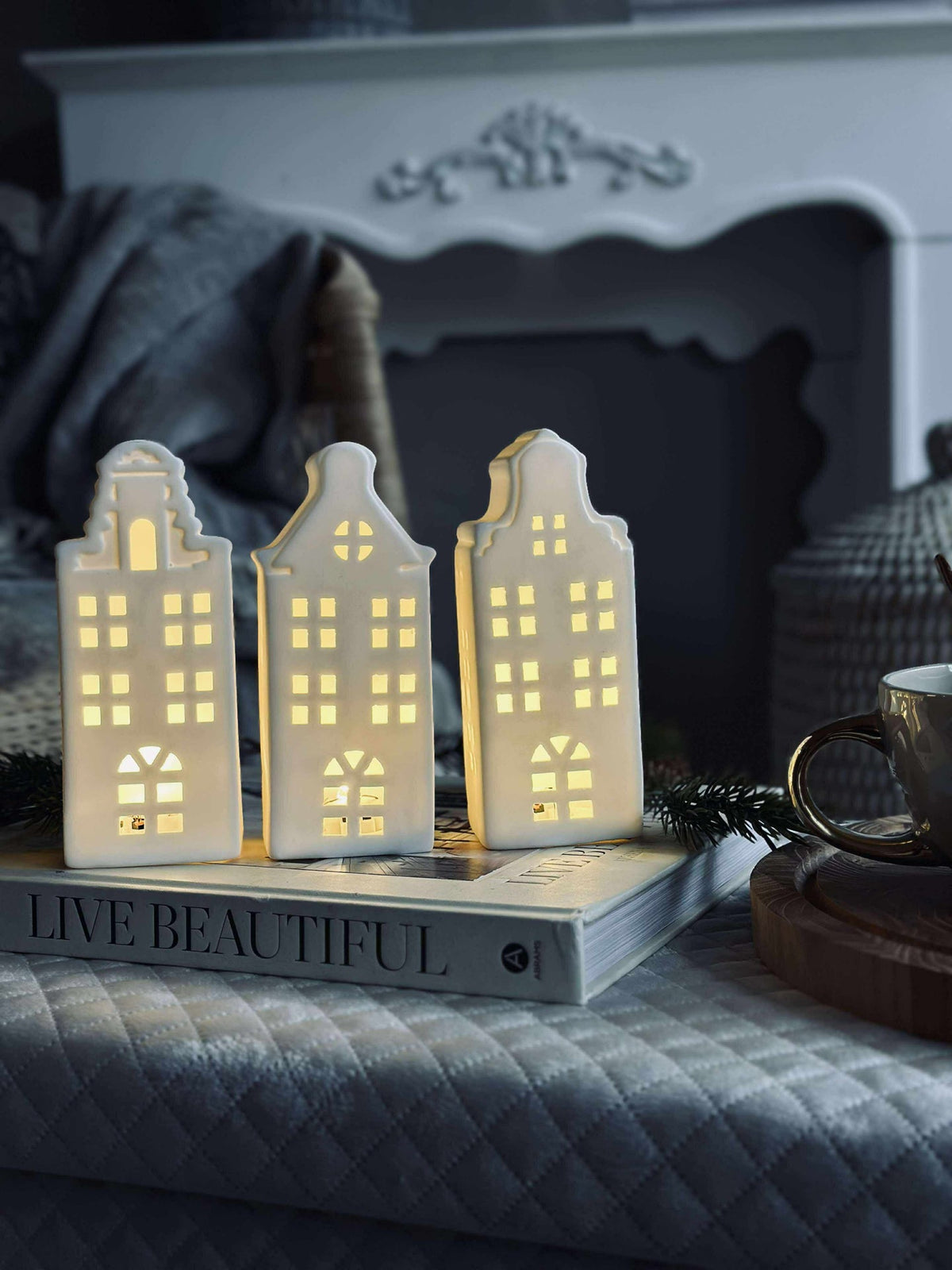 Licht huisje met led  - WHITE MIX