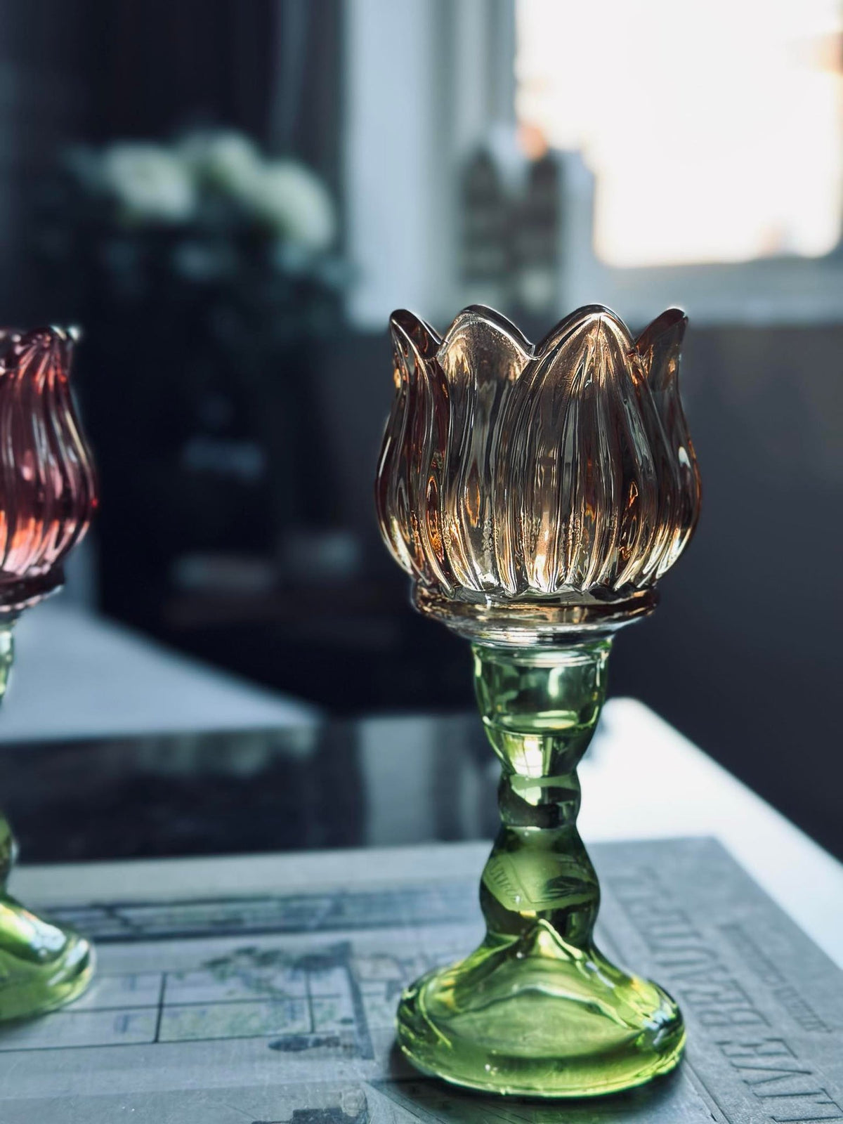 Lichtestandaard flower brown