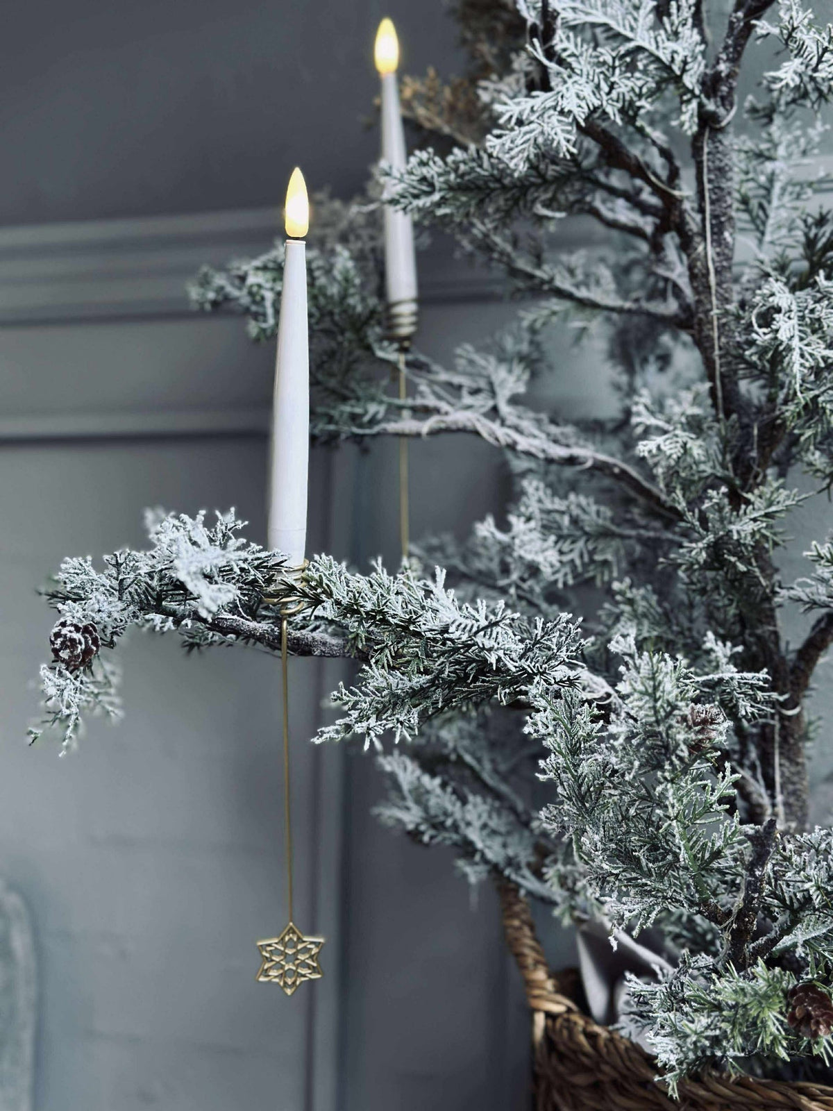 Kaarshouder voor kerstboom STAR - 6 st.