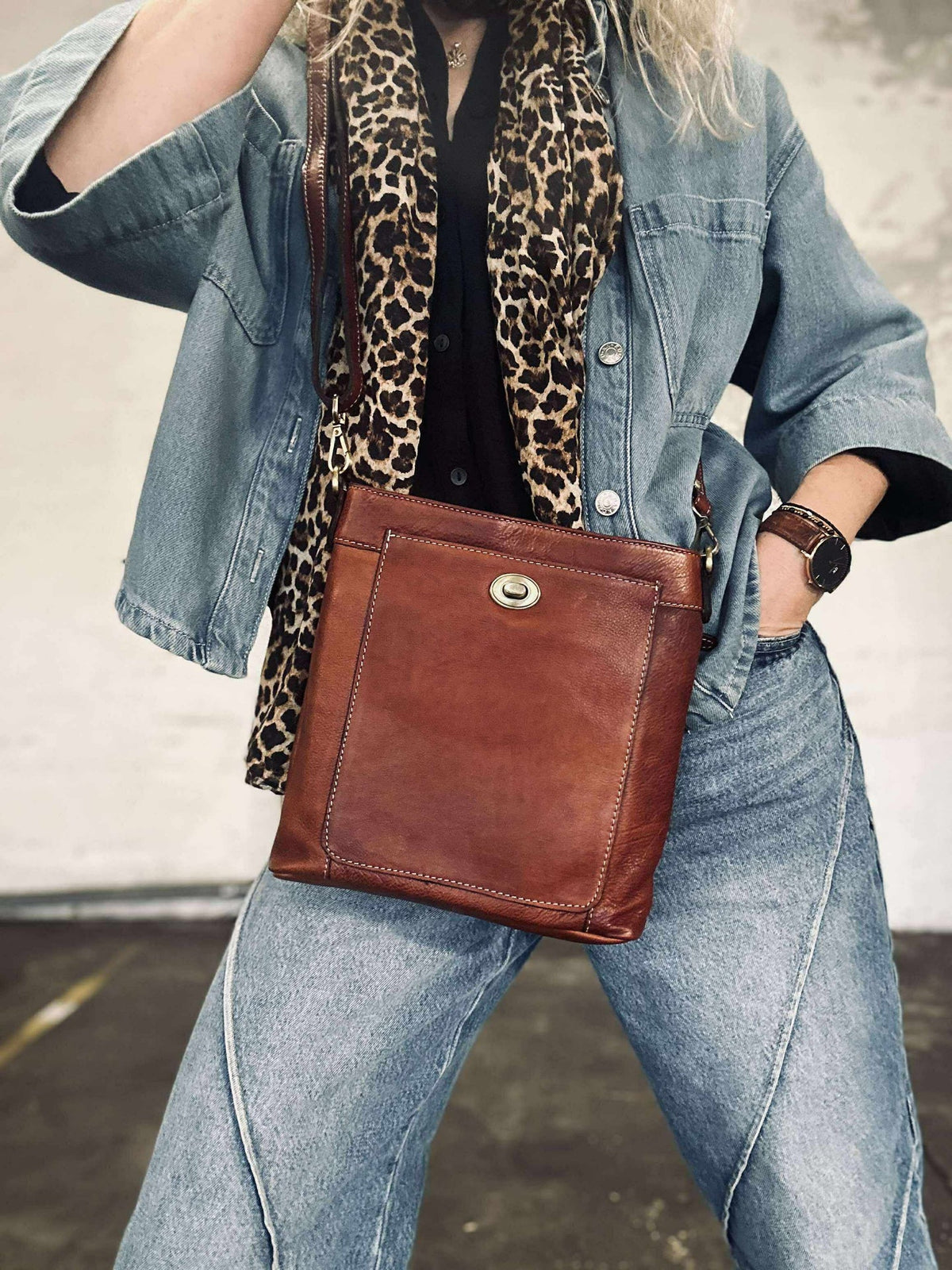Crossbodytas Moa small - Cognac