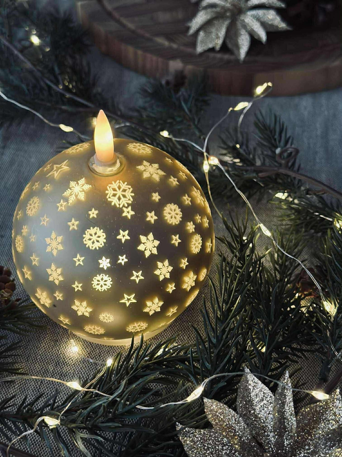 Kerstkaars Gold XMAS 10 cm