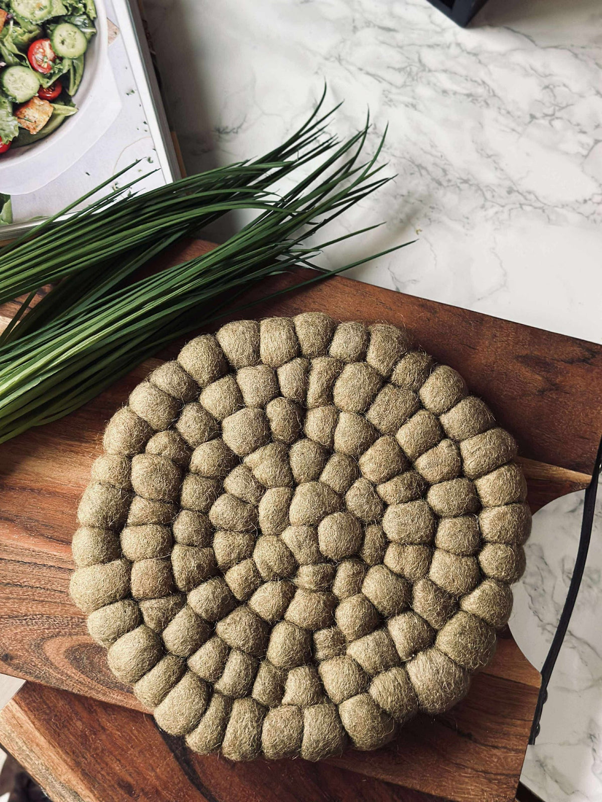 Onderzetter DOTS - Taupe wol
