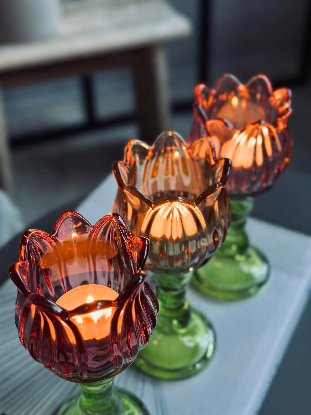 Lichtestandaard flower brown