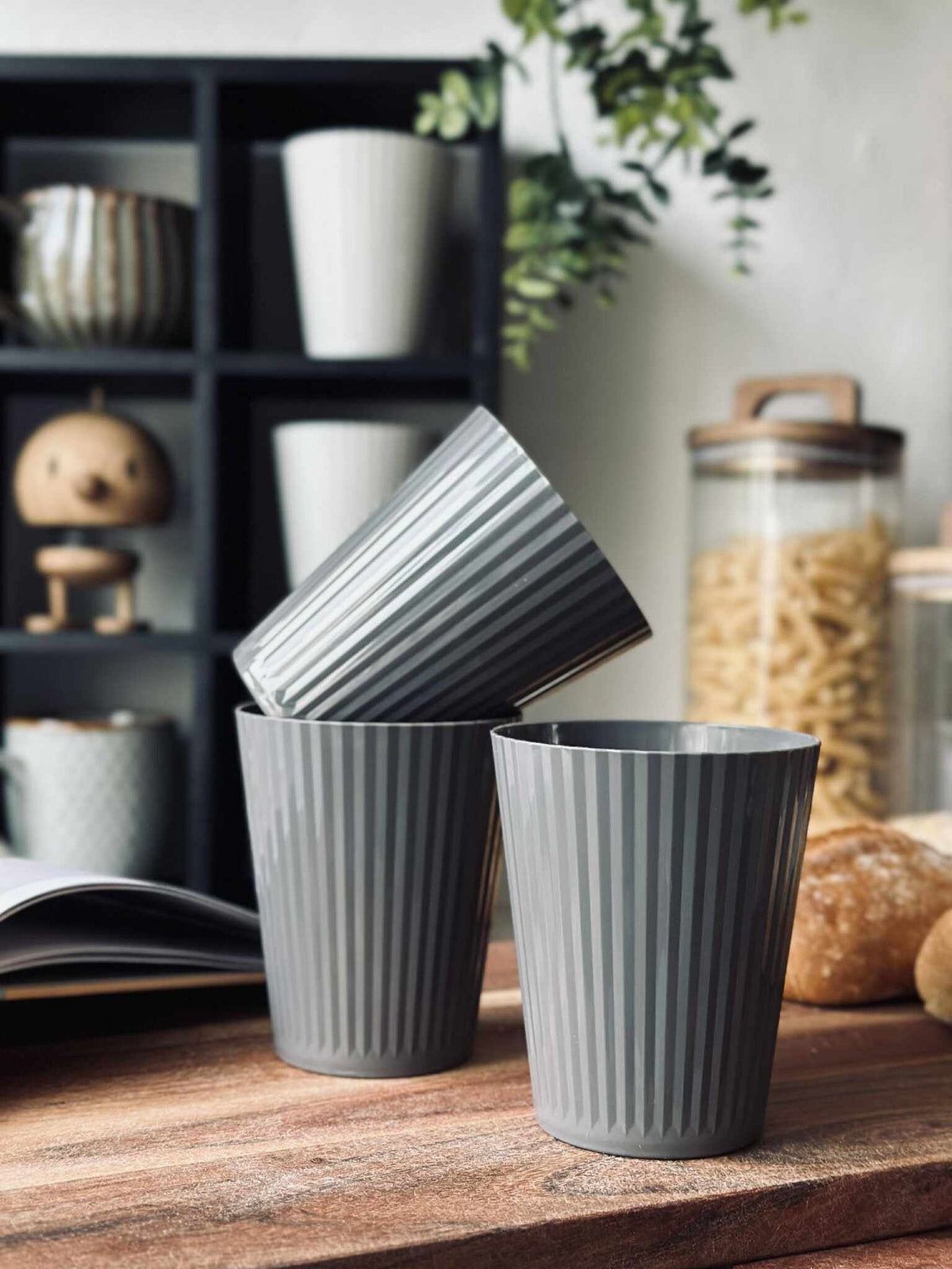 Beker Norma stone grey - 3 st.