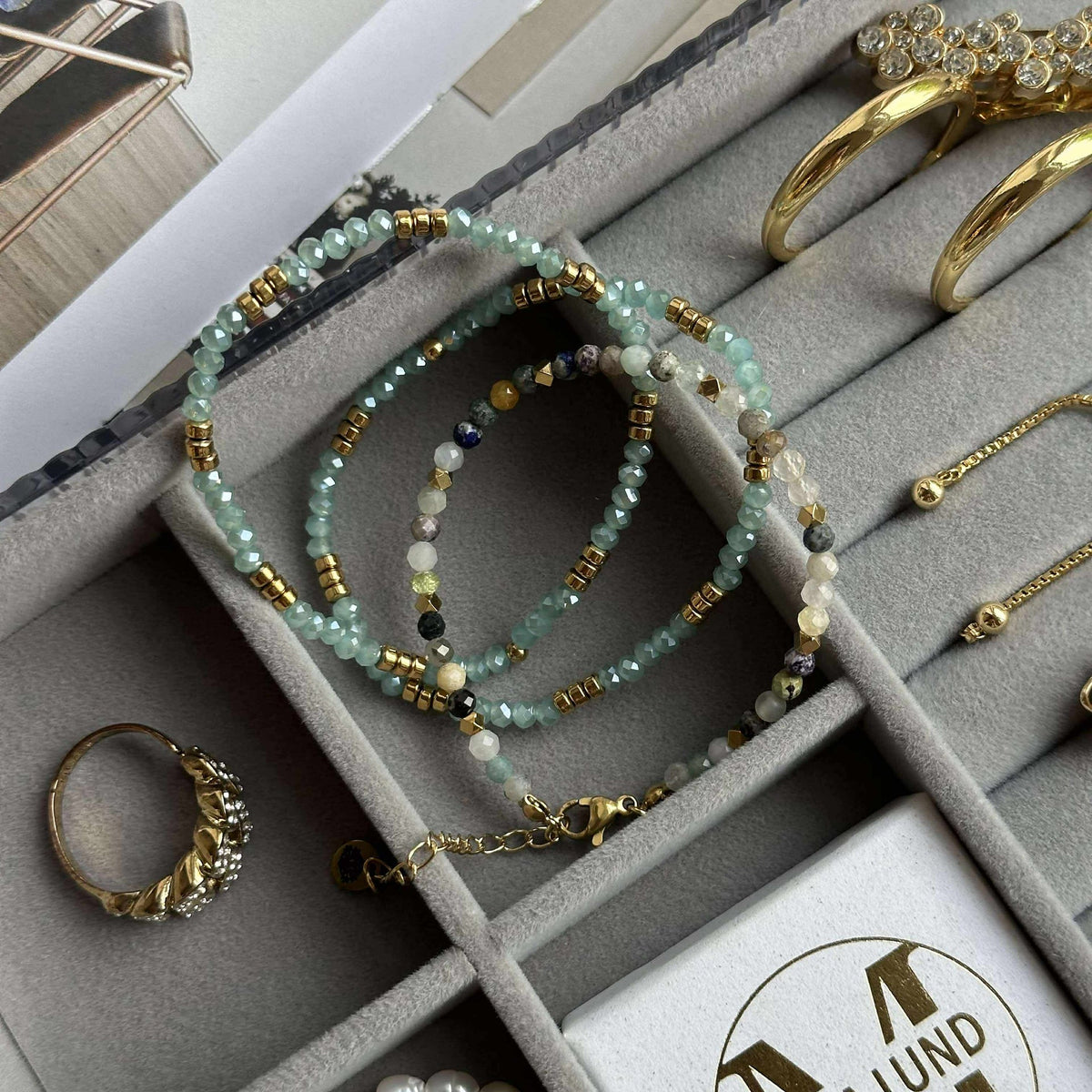 Armband Marika Aqua- Set van 3
