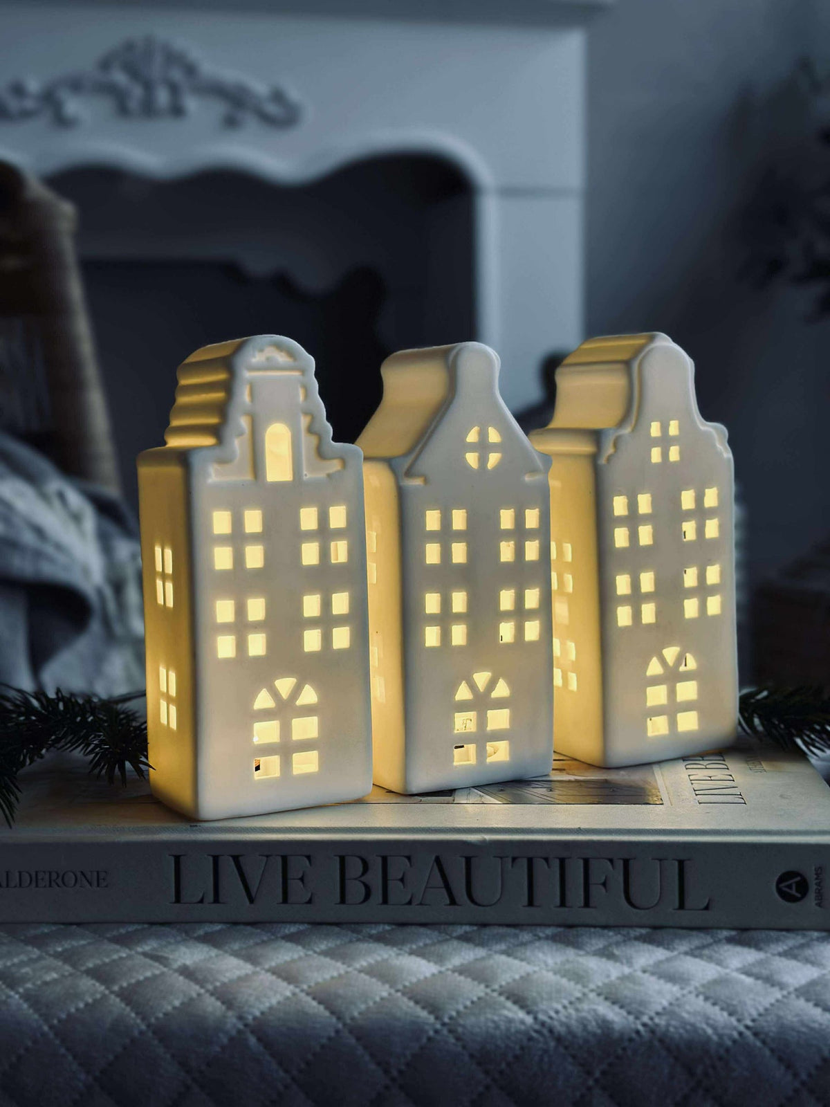 Licht huisje met led  - WHITE MIX