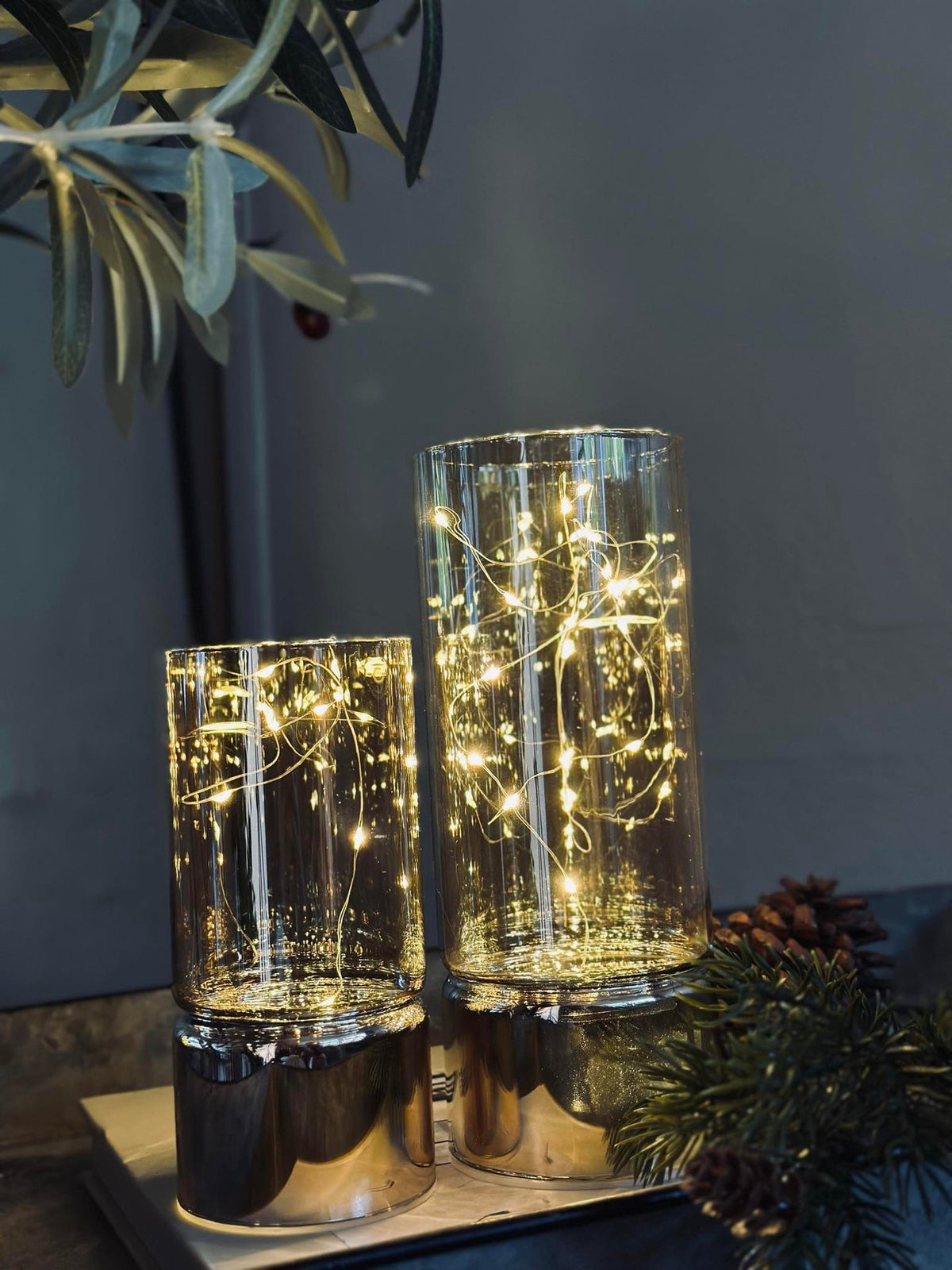 Lantaarns MAGIC met LED - Set van 2 stuks