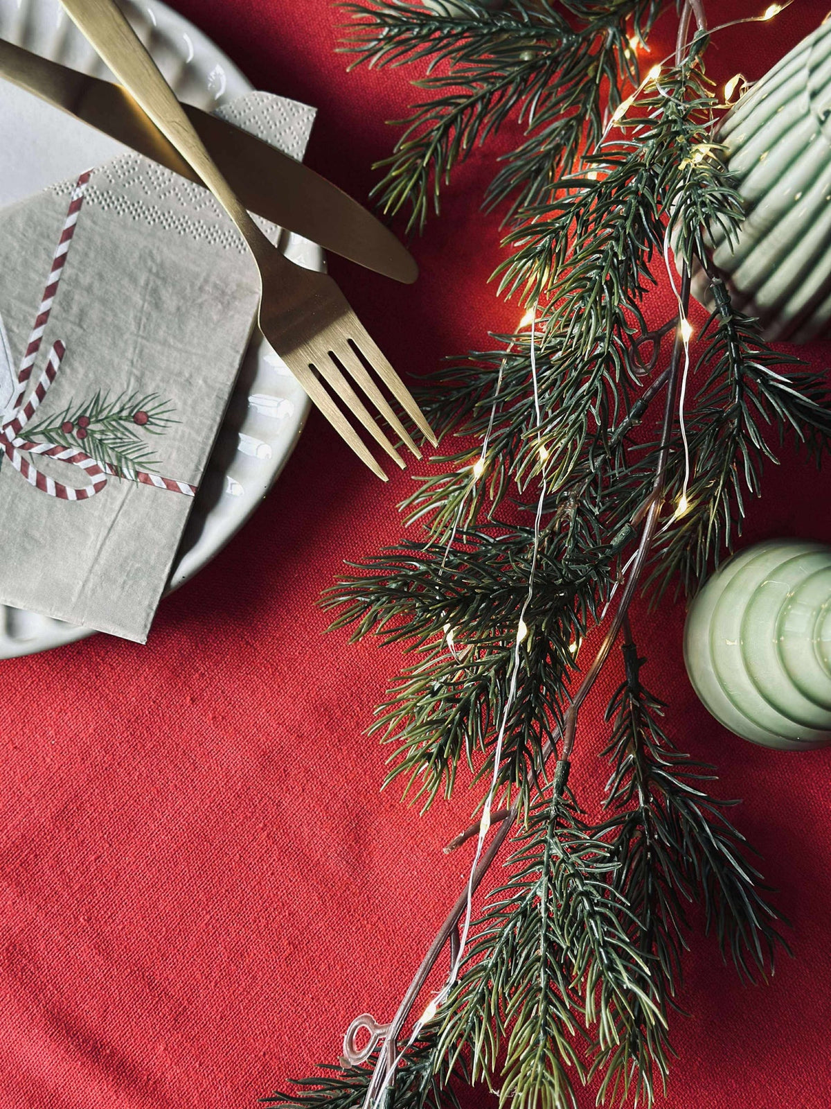 Kersttafelkleed Katoen 140x240 - Rood