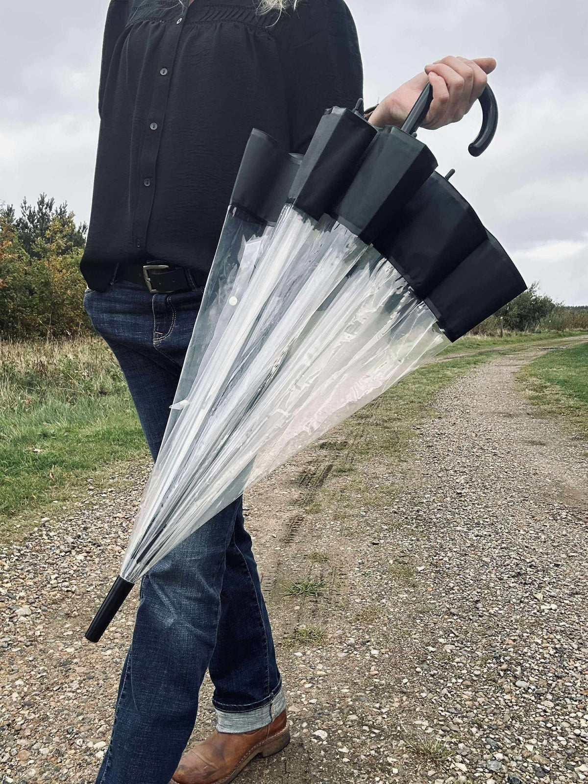 Paraplu Transparent - Black