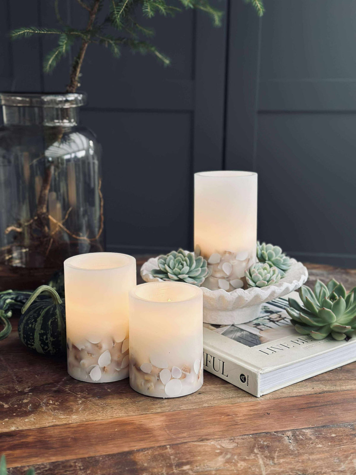 LED Nature – Set van 3 stuks en afstandsbediening