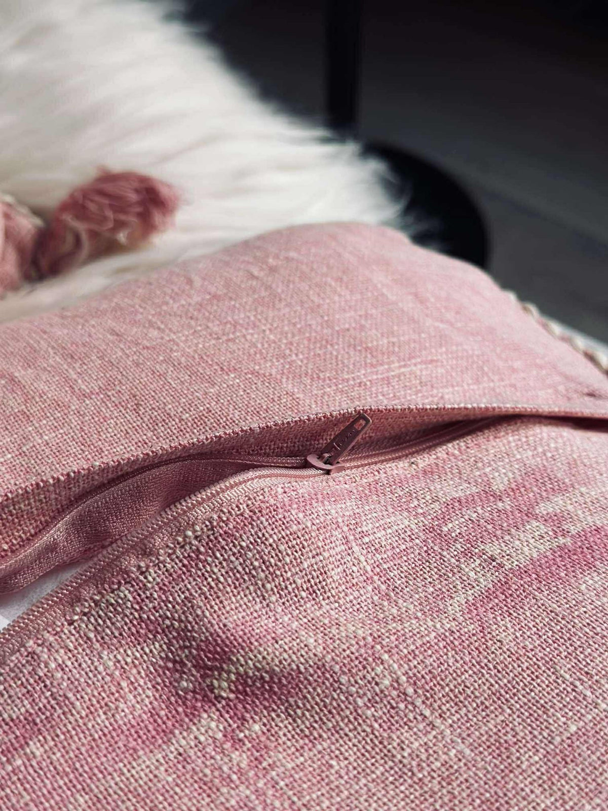 Kussen met vulling - Soft pink boho - Set van 2 st.