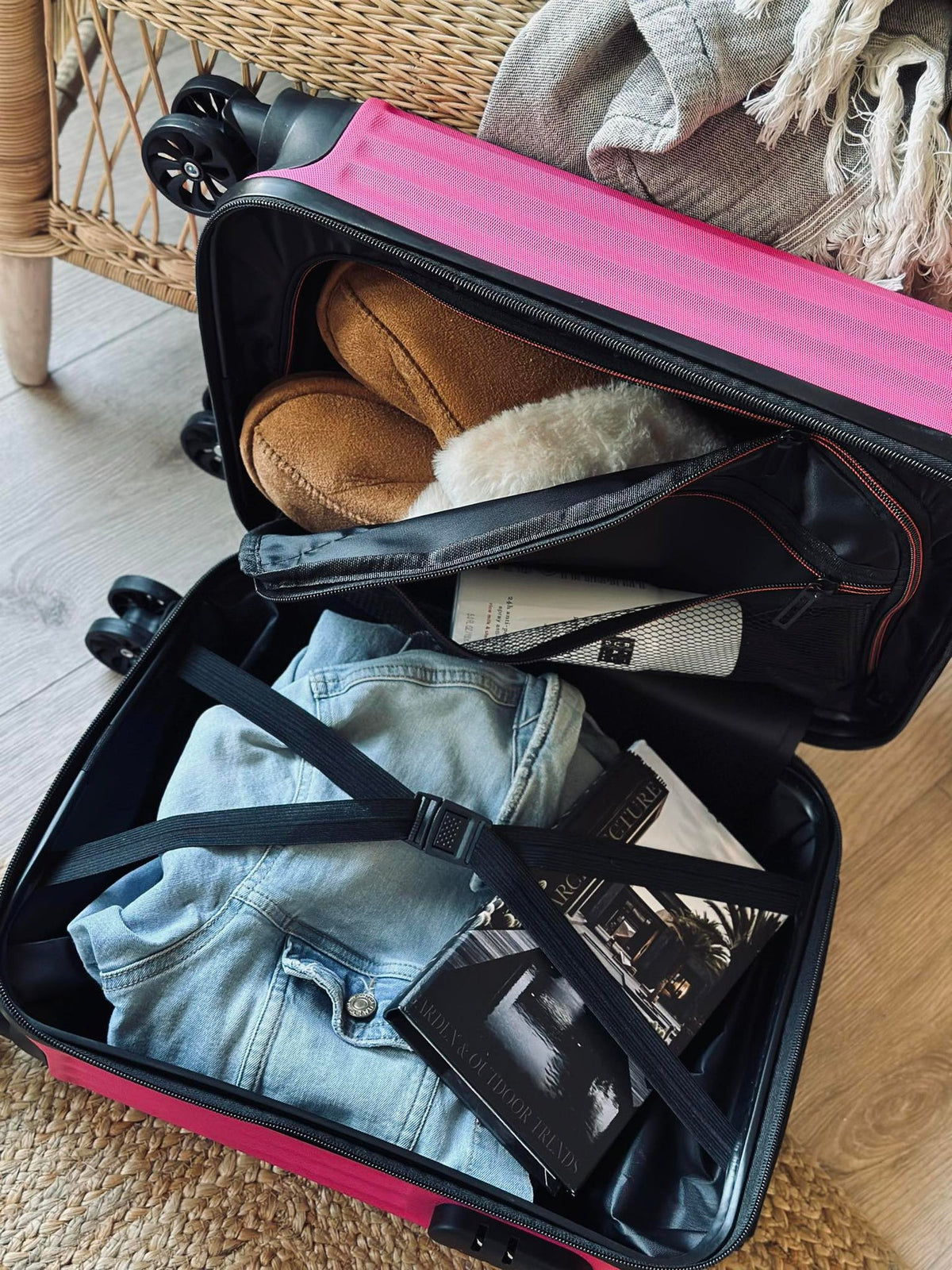 Koffer Trolley - Magenta roze