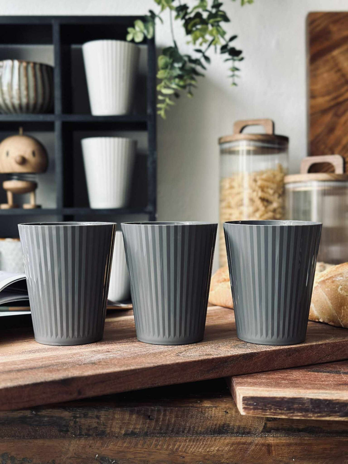 Beker Norma stone grey - 3 st.