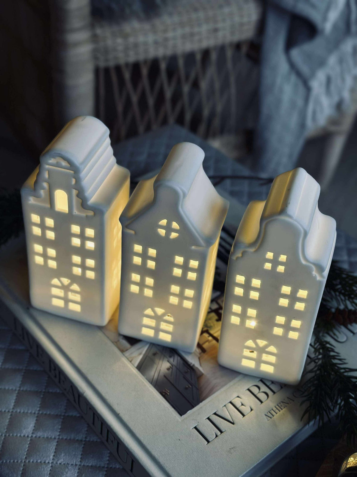 Licht huisje met led  - WHITE MIX