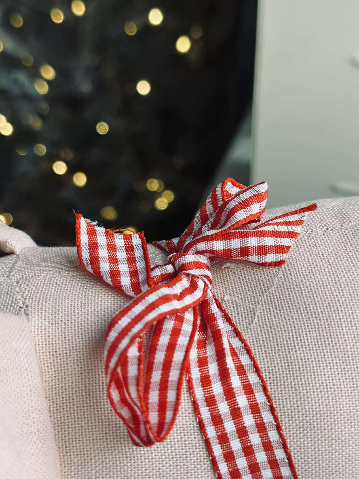 Kerstvarken met strik - Roze