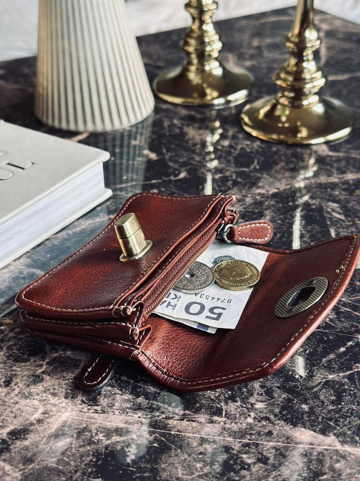 Porteemonnee Moa Small Cognac