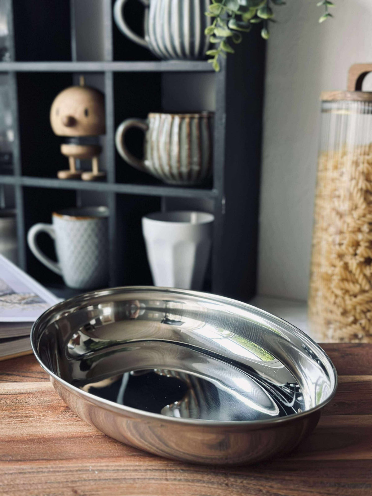 Rond bord met rand - Roestvrij staal
