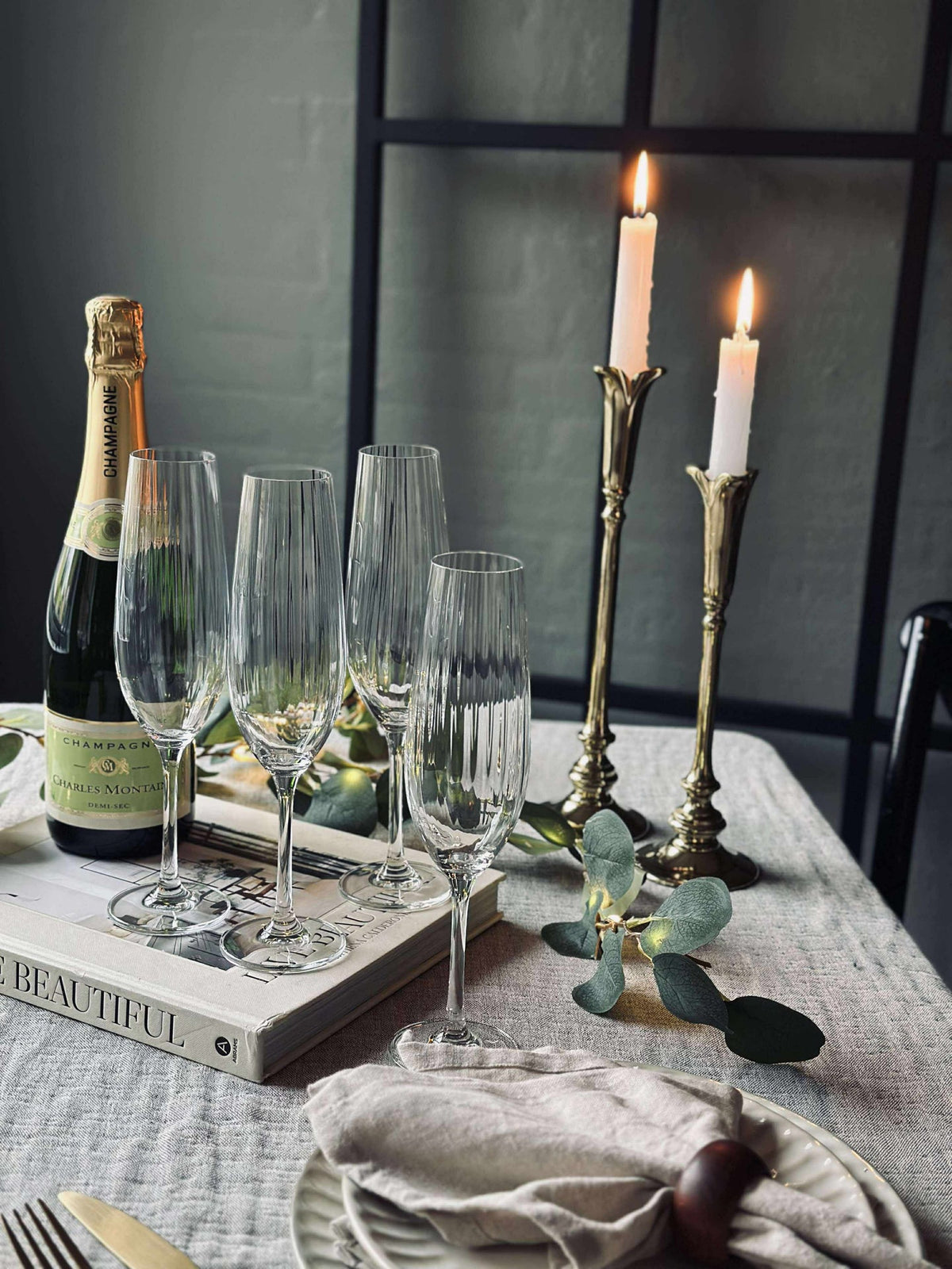 Champagneglazen CRYSTAL - Set van 4 st.