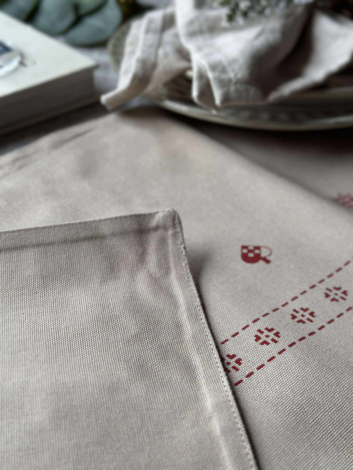 Tafelloper kerst - 40x140 cm - Beige