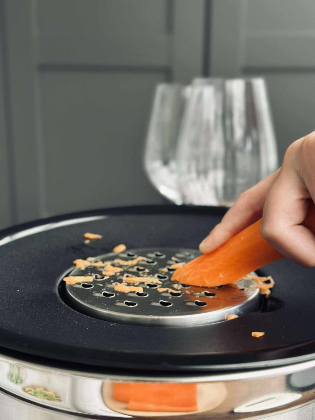 Kom met snijdeksel - Roestvrij staal