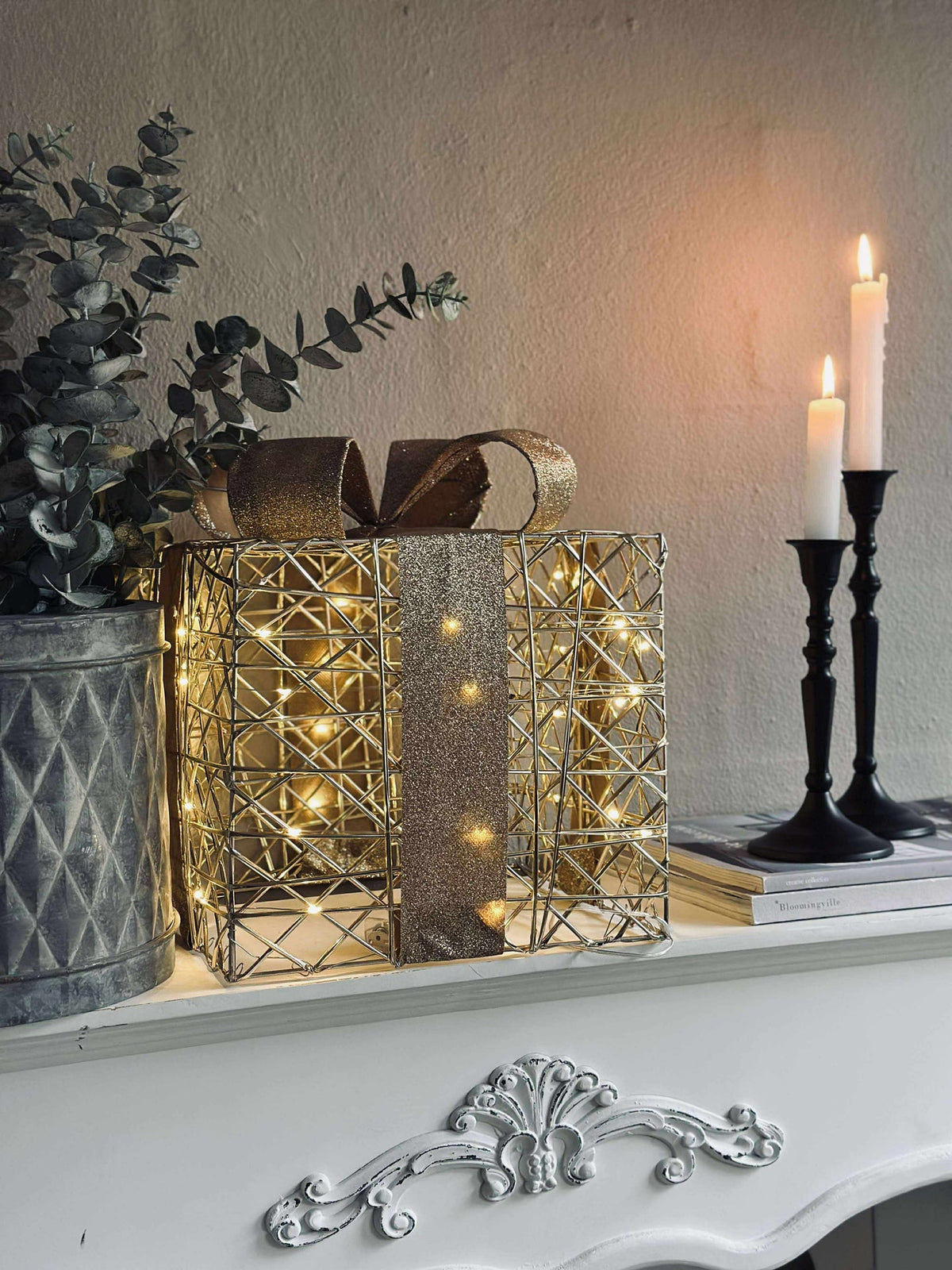 Kerstcadeaus met led licht - 3 stuks