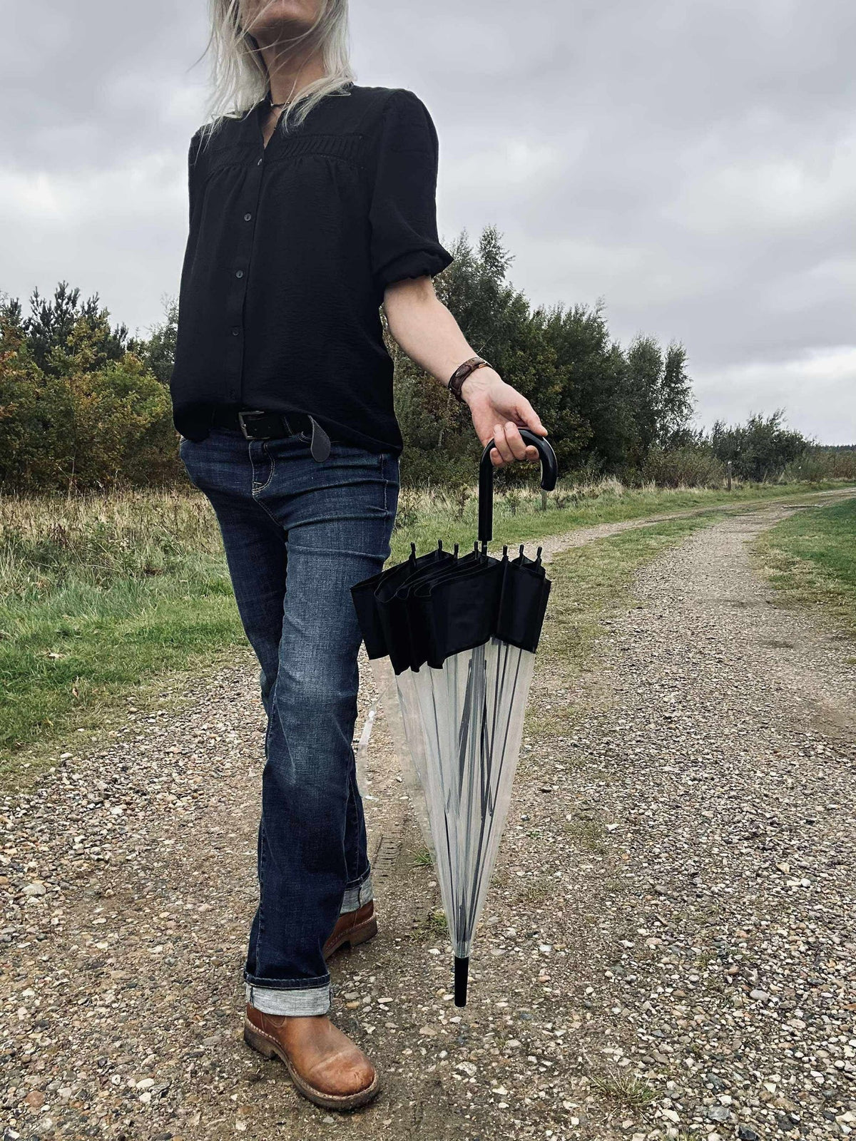 Paraplu Transparent - Black