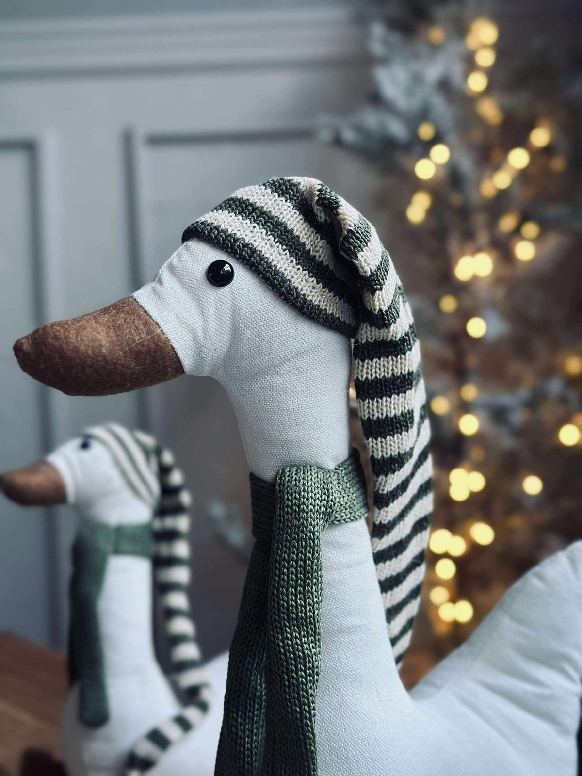 Kerst-eend met groene muts