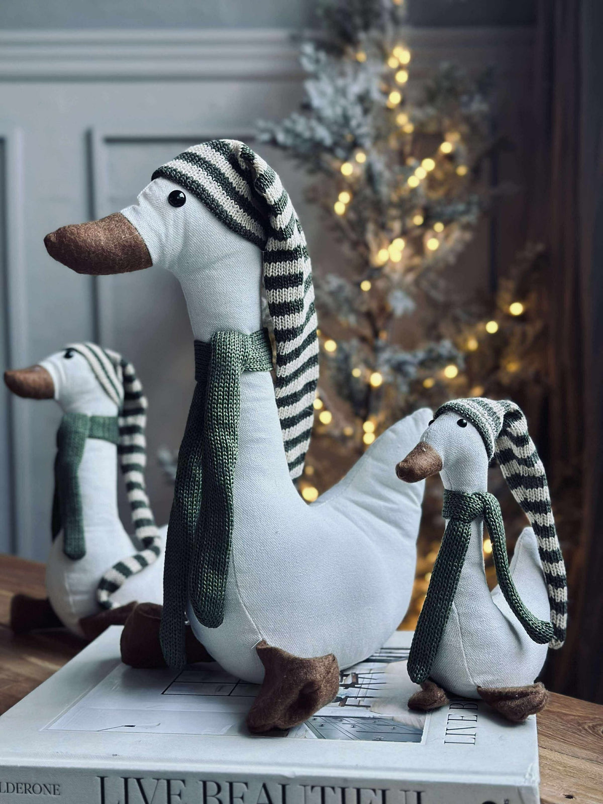 Kerst-eend met groene muts