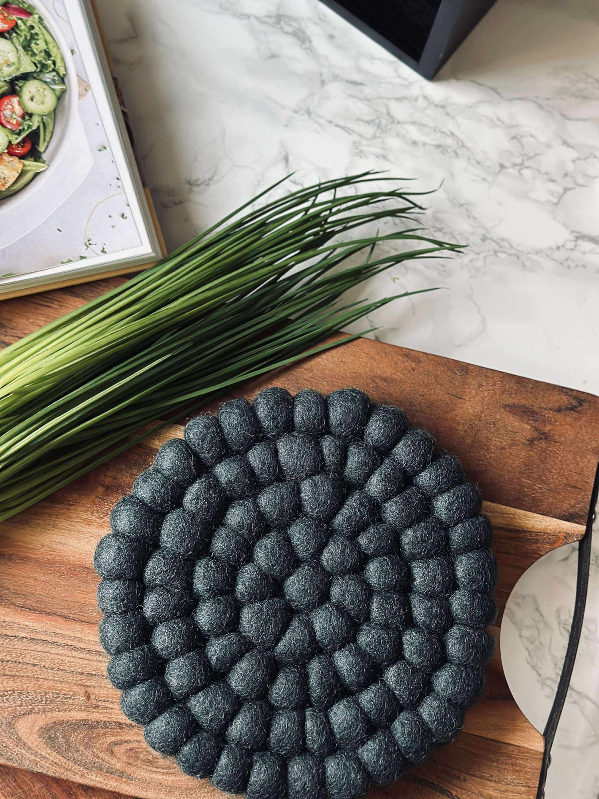 Onderzetter DOTS - Navy wol