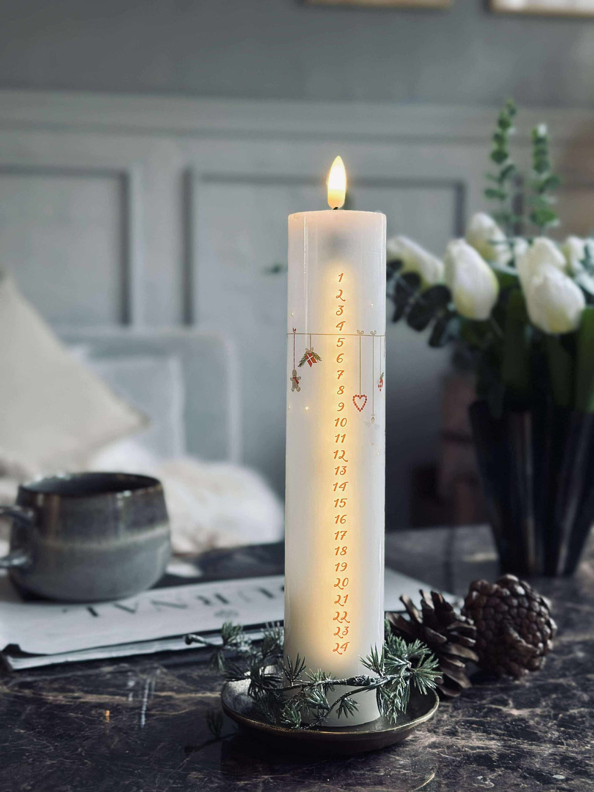 LED Kalenderkaars TWINKLE incl. afstandsbediening