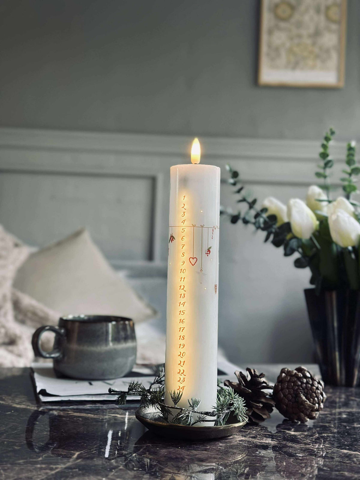 LED Kalenderkaars TWINKLE incl. afstandsbediening