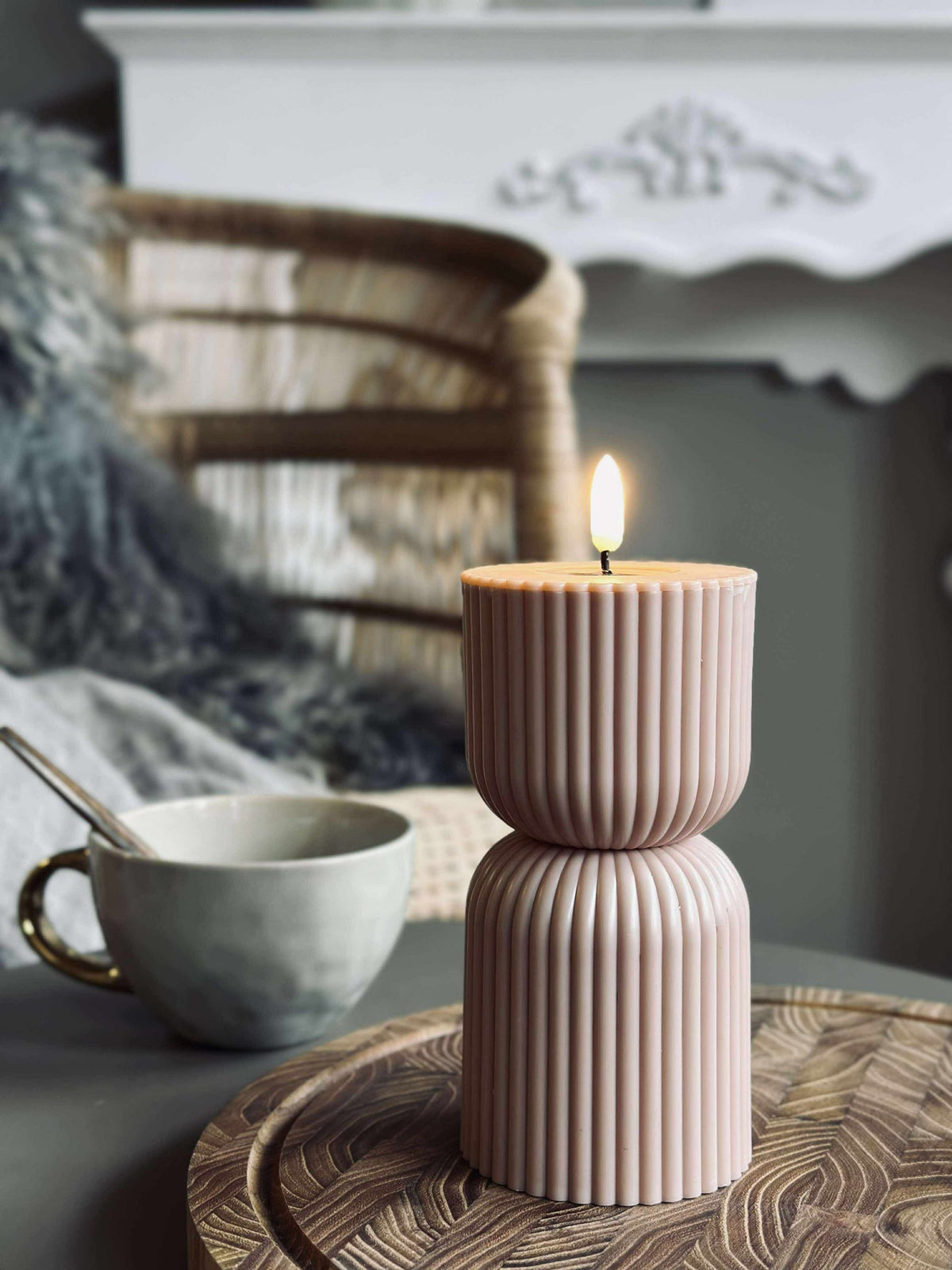 LED Stompkaars Roze/Beige zandloper - Buiten